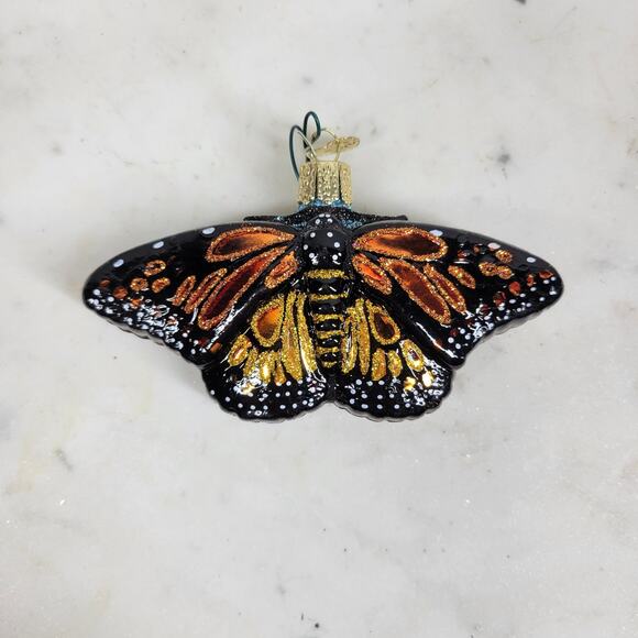 Old World Christmas Monarch Butterfly Ornament Glass Dark Halloween Witchy Decor - Picture 6 of 15